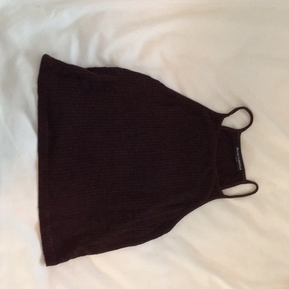 Ribbed Knit Maroon Halter Top from Brandy Melville - Picture 2 of 5